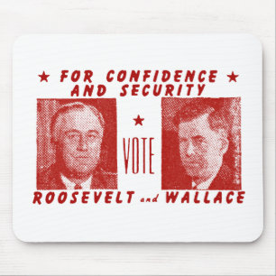 Roosevelt + Wallace, rot Mousepad