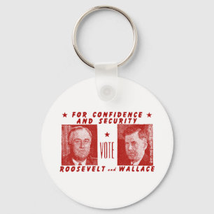 Roosevelt + Wallace, rot Schlüsselanhänger