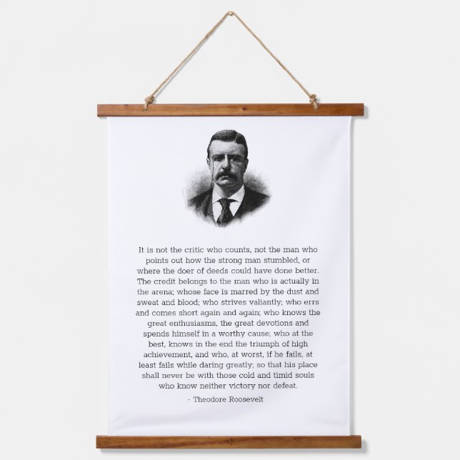 Roosevelts Mann in der Arena Wandteppich Mit Holzrahmen (Vorderseite)
