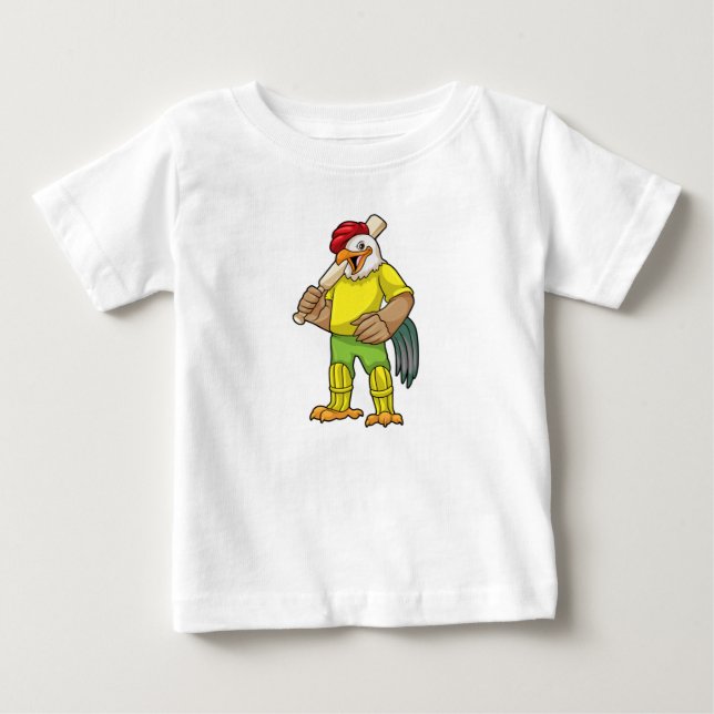 Rooster als Batsman mit Cricket Fleet Baby T-shirt (Vorderseite)