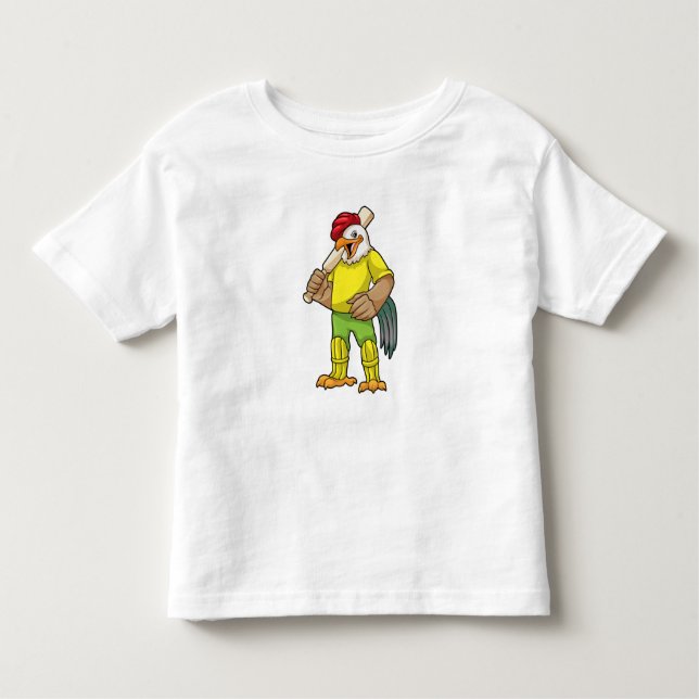 Rooster als Batsman mit Cricket Fleet Kleinkind T-shirt (Vorderseite)