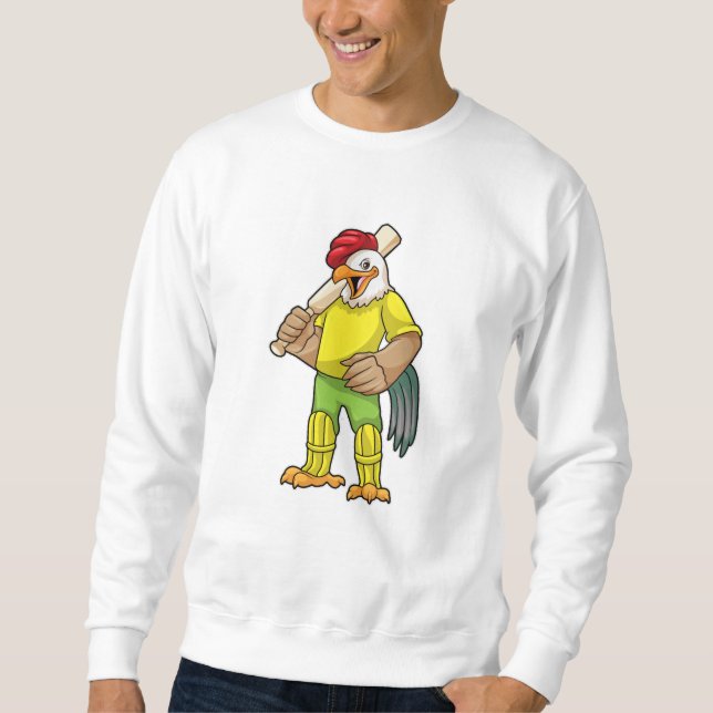 Rooster als Batsman mit Cricket Fleet Sweatshirt (Vorderseite)