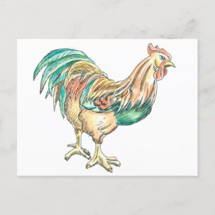 Rooster Art Postkarte