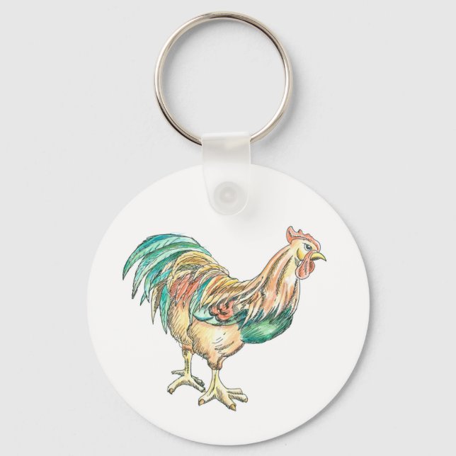 Rooster Art Schlüsselanhänger (Vorderseite)