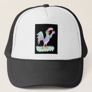 Rooster auf Black von Wendy C. Allen Truckerkappe