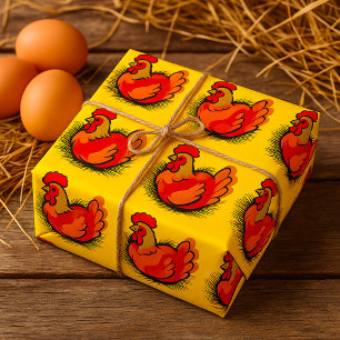 Rooster auf Stroh Geschenkpapier