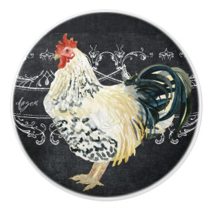 Rooster Bauernhof Küche Halbpension Wasserfarbe Keramikknauf