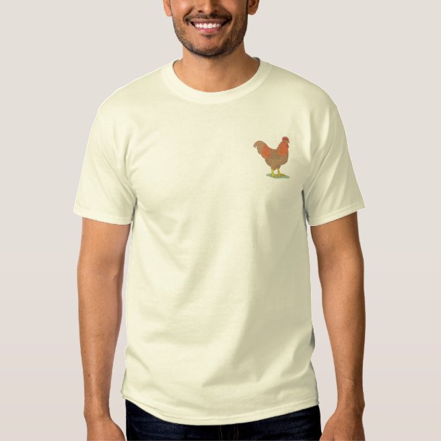 Rooster Besticktes T-Shirt (Vorderseite)
