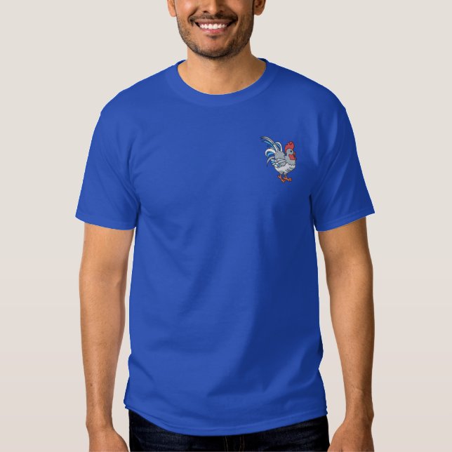 Rooster Besticktes T-Shirt (Vorderseite)