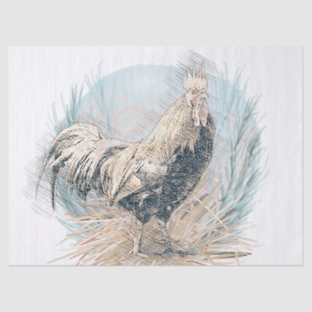 Rooster Bird Seidenpapier (Vorderseite)