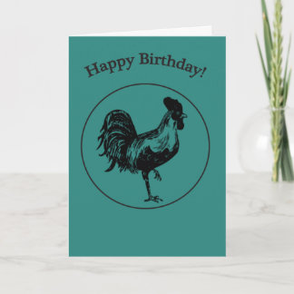 Rooster Birthday Card Karte