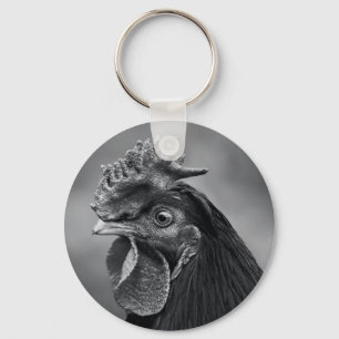 Rooster Black and White Schlüsselanhänger