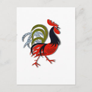 Rooster-Cartoon animiert Red Customized Postkarte