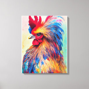 Rooster Chicken Animal Discovery Abenteuer Natur Leinwanddruck