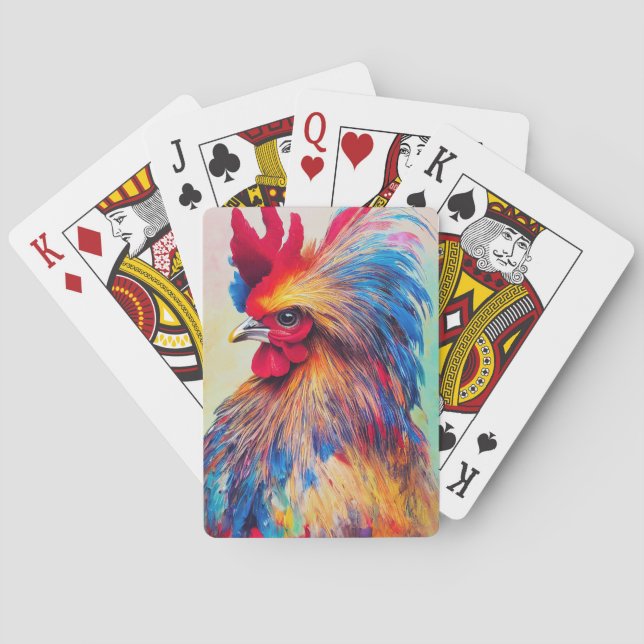 Rooster Chicken Animal Discovery Abenteuer Natur Spielkarten (Rückseite)