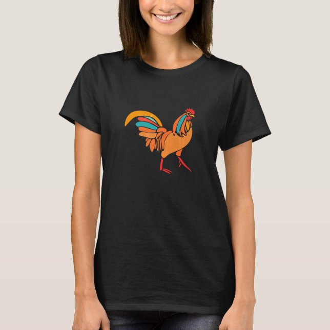 Rooster Chicken Bauer Geflügel T-Shirt (Vorderseite)