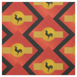 Rooster Chinese Zodiac   Rot, Gold und Schwarz Stoff