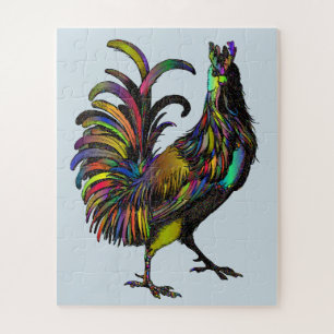 ROOSTER COLORFUL ART JIGSAW PUZZLE
