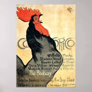 Rooster Crowing von Théophile Alexandre Steinlen Poster