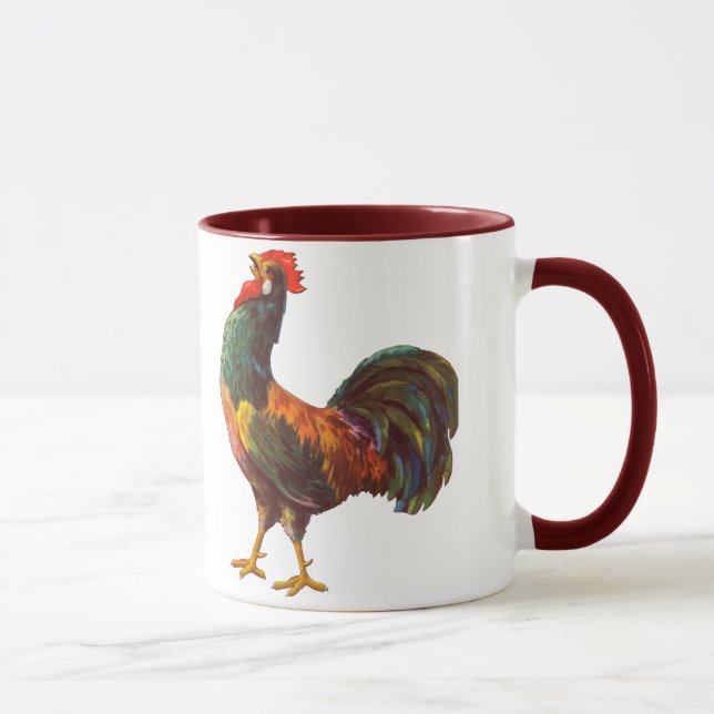 Rooster Cuisine Vintage Crate Art Mug (Droite)