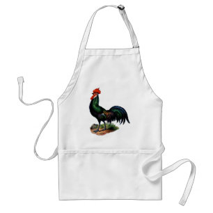 Rooster der antiken grünen Federn Schürze