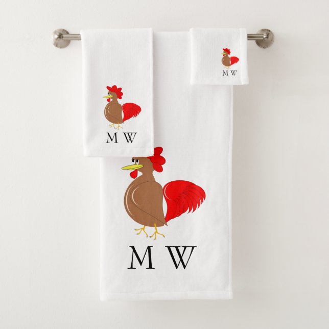 Rooster Design Monogrammed (En situation)