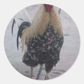 Rooster Doodle Doo Runder Aufkleber