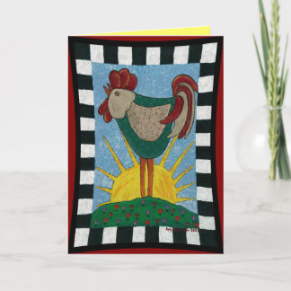 Rooster du matin - carte de voeux du lever du sole
