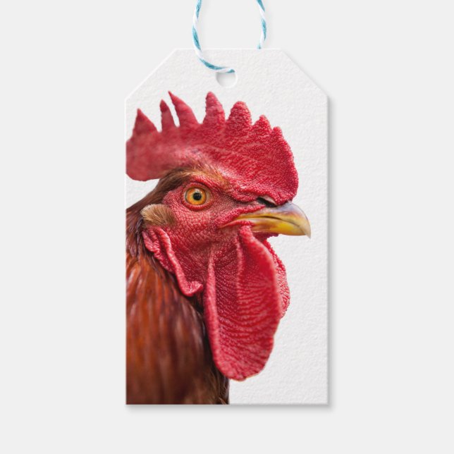 Rooster Face Geschenkanhänger (Vorderseite)
