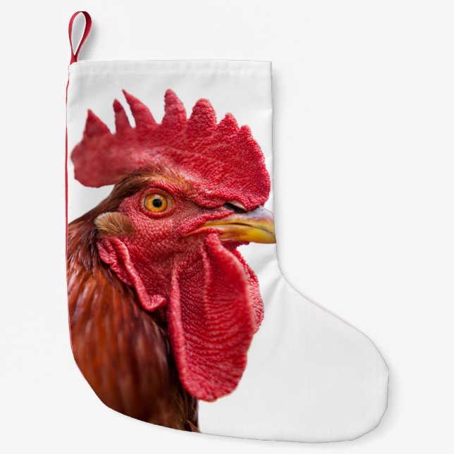 Rooster Face Kleiner Weihnachtsstrumpf (Vorderseite)