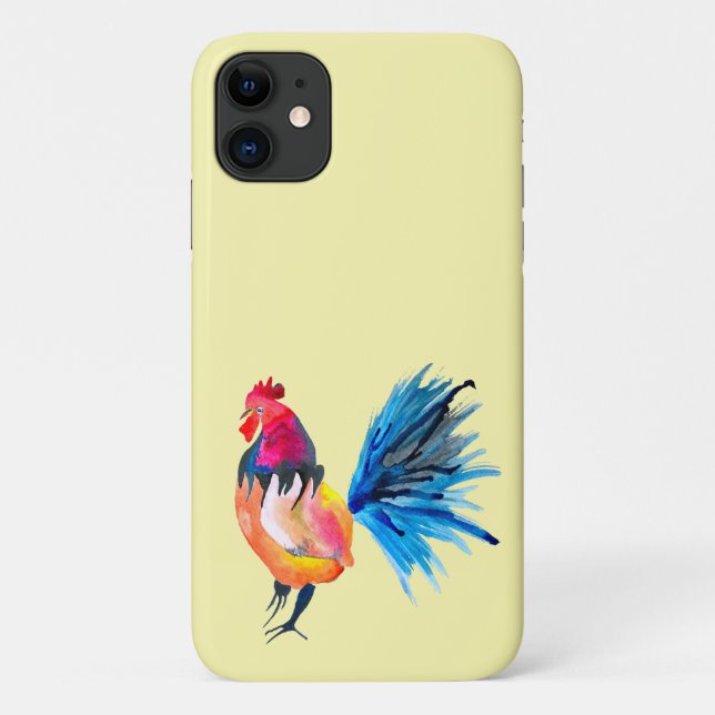 Rooster farbige Aquarellbilder Case-Mate iPhone Hülle (Rückseite)