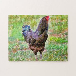 Rooster Farm Art Poulet Art Puzzle