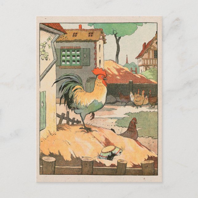 Rooster Farm Yard Postkarte (Vorderseite)