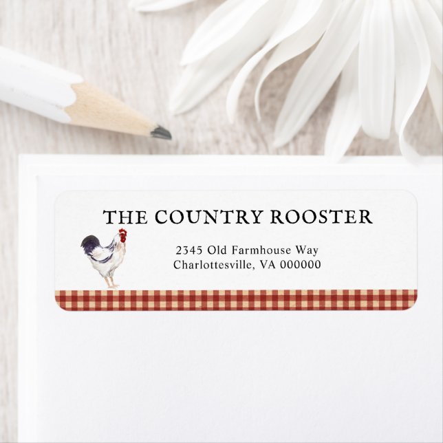 Rooster Farmhouse Country Return Addres (Insitu)