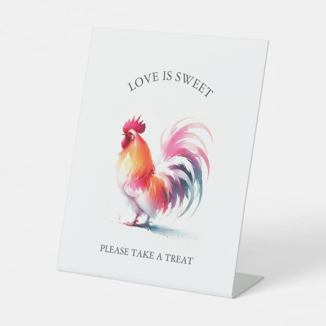 Rooster Favor Sign Sockelschild (Vorderseite)