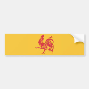 Rooster (Flagge Walloniens) Autoaufkleber