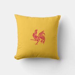 Rooster (Flagge Walloniens) Kissen
