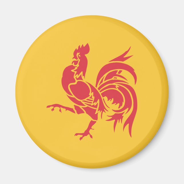Rooster (Flagge Walloniens) Magnet (Vorne)