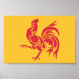 Rooster (Flagge Walloniens) Poster
