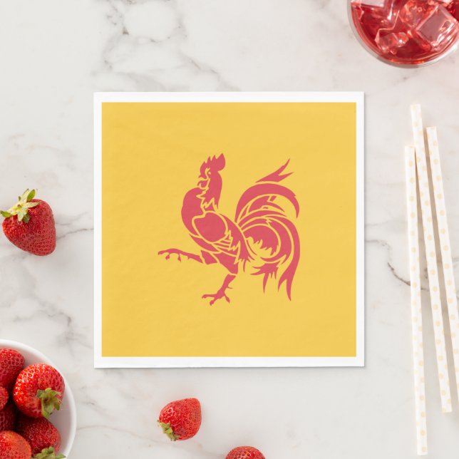 Rooster (Flagge Walloniens) Serviette (Beispiel)