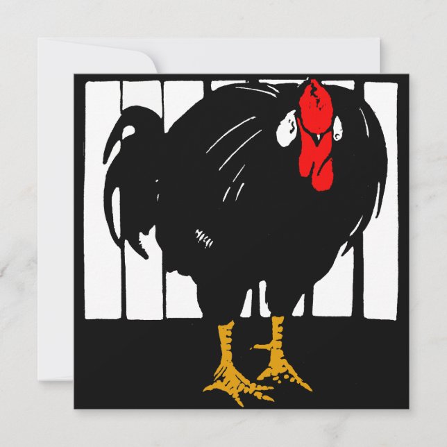 Rooster für viktorianische Holzschnitztiere Ankündigung (Vorderseite)