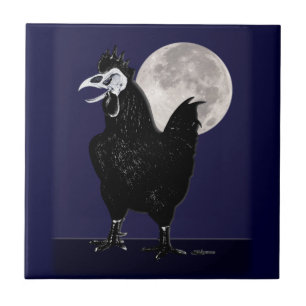 Rooster Ghost Fliese
