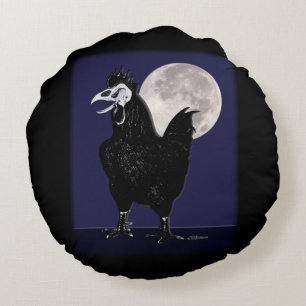Rooster Ghost Rundes Kissen