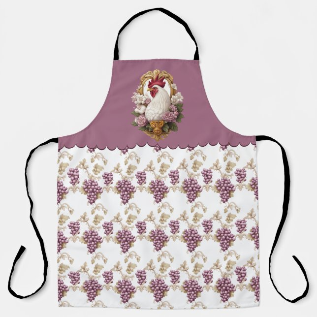 Rooster & Grapes Heraldisches Wappen Schürze (Vorderseite)