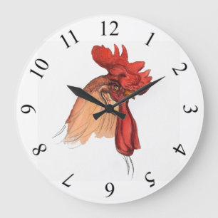 Rooster Große Wanduhr