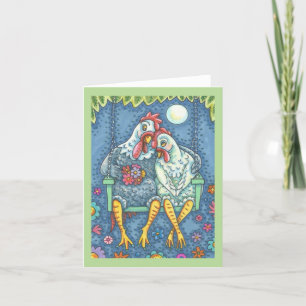 ROOSTER & HEN LOVERS, CARTE DE REMARQUE POULET Vid