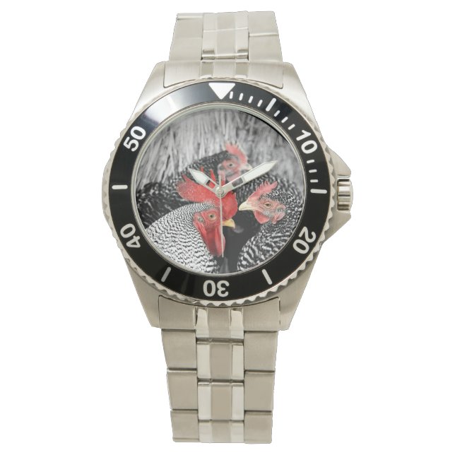 Rooster Hen Watch Bauer Armbanduhr (Vorderseite)