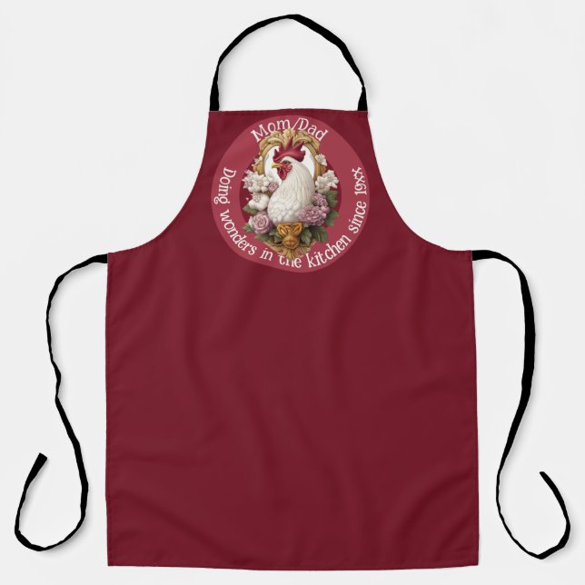 Rooster Heraldic Crest Apron Schürze (Vorderseite)