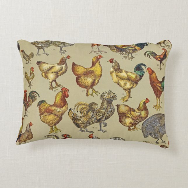 Rooster-Hühnerfarm Landtier Dekokissen (Rückseite)
