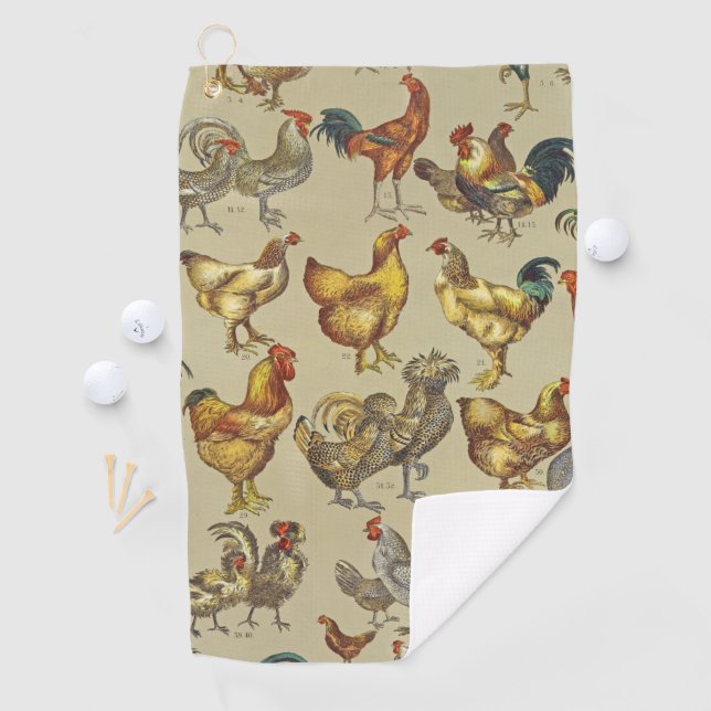 Rooster-Hühnerfarm Landtier Golfhandtuch (Insitu)